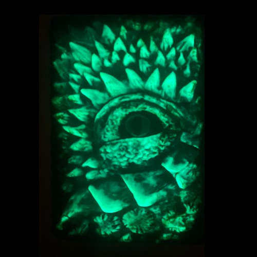Green Dragon Clutch Front. Glowin in the Dark