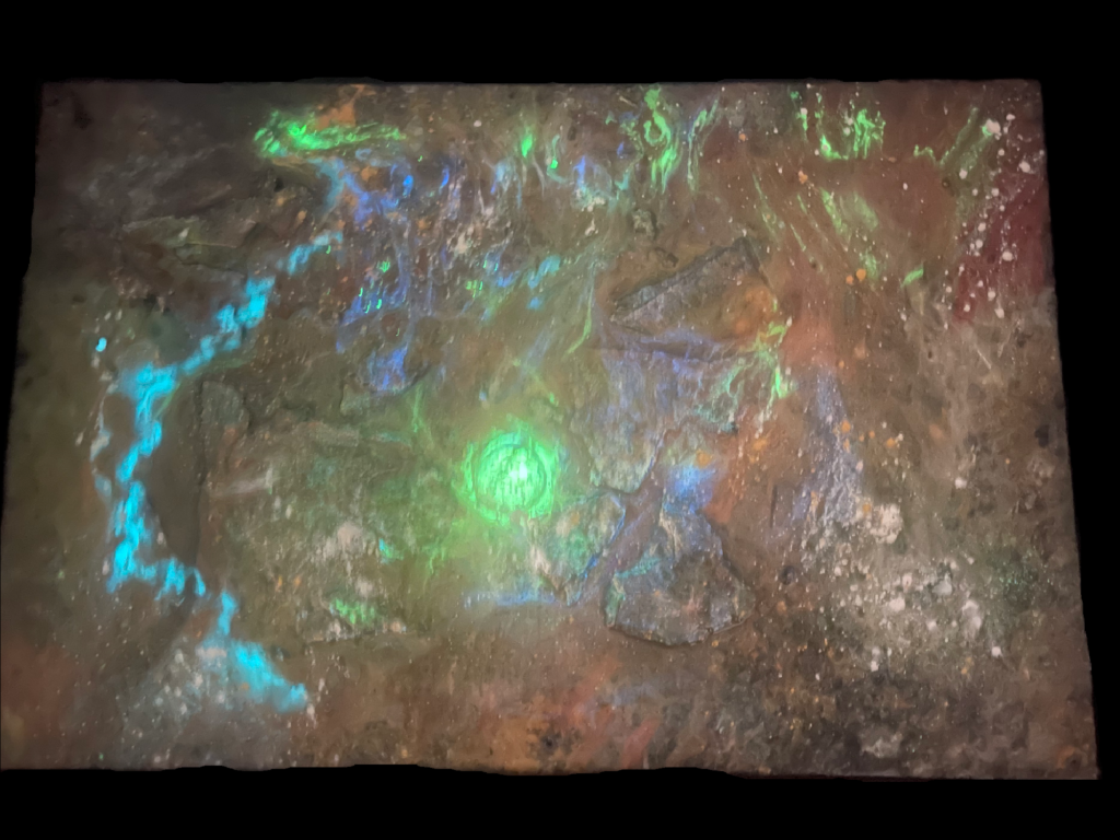 Oyster Nebula glowing in the dark 